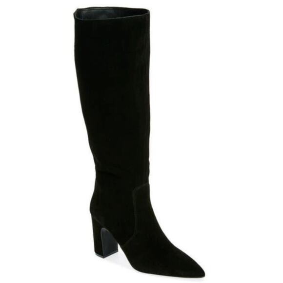 Steve Madden Evey Wide Calf Boots Size 6.5 suede black pointed toe - Picture 1 of 7